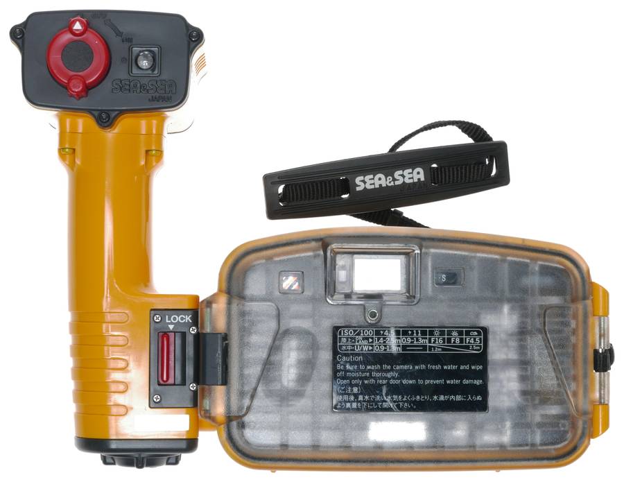Sea and Sea MX-10 underwater film camera with YS-40 flash in case