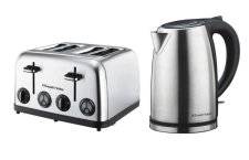 Russell Hobbs Stainless Steel 4 Slice Toaster & Kettle Breakfast Pack