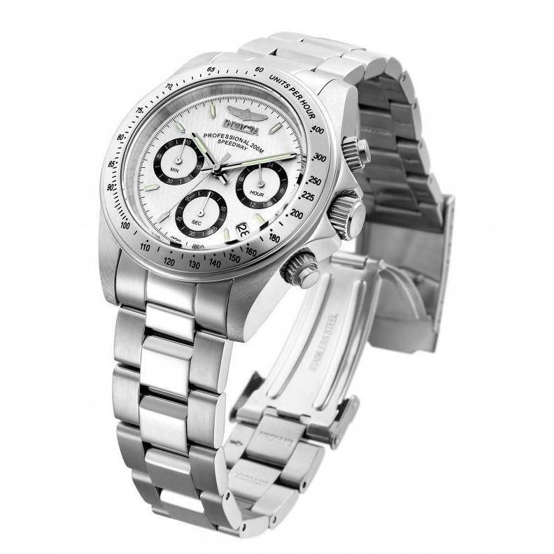 absolute gem!! INVICTA Mens Professional Daytona SILVER / WHITE OYSTER EDITION Chrono Watch NEW
