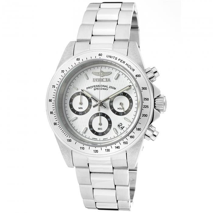 absolute gem!! INVICTA Mens Professional Daytona SILVER / WHITE OYSTER EDITION Chrono Watch NEW