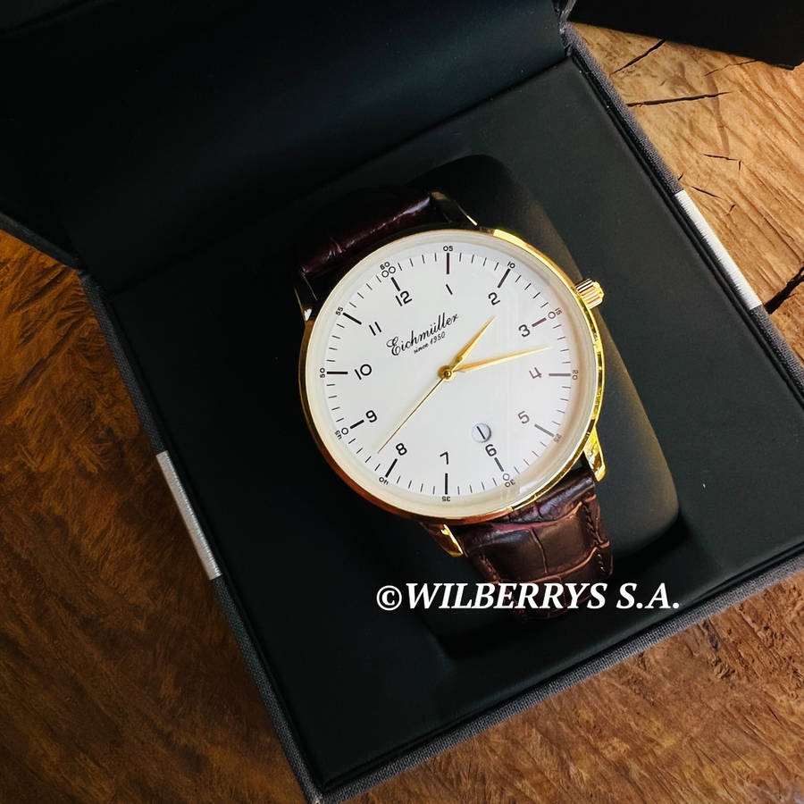 rrp R4,000.00 EICHMULLER GERMANY since 1950 Men`s Classic 40mm Easy Read Watch Genuine Leather Watch