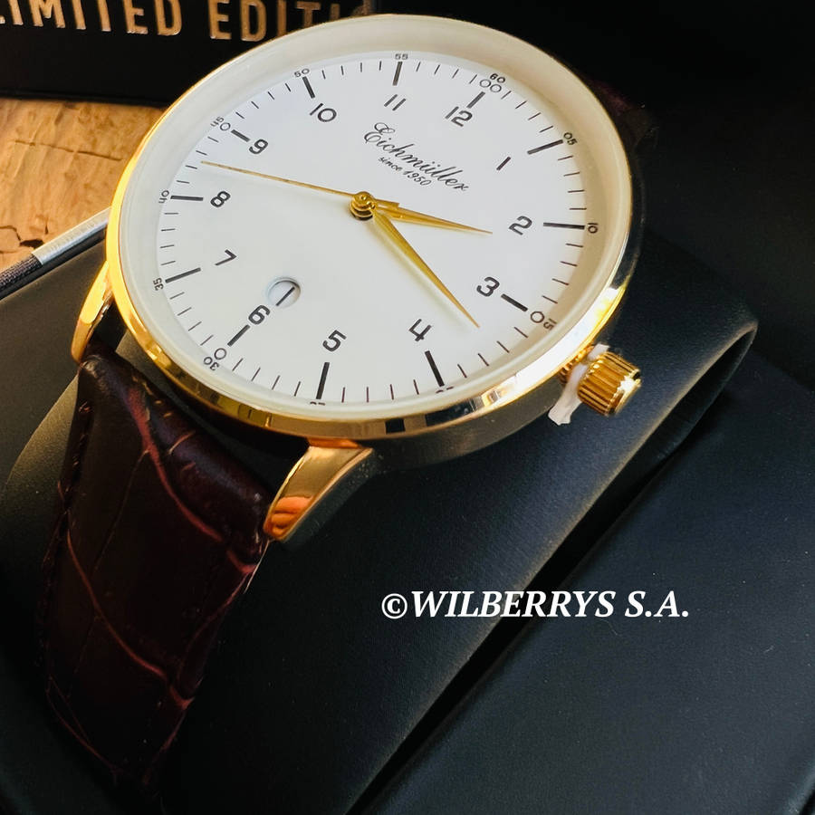 rrp R4,000.00 EICHMULLER GERMANY since 1950 Men`s Classic 40mm Easy Read Watch Genuine Leather Watch