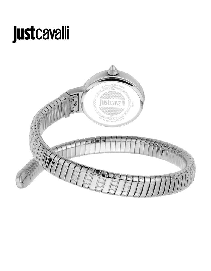 omg!!*** R7,900.00 ROBERO CAVALLI Women`s JUST CAVALLI Dante Viper Twist Silver Watch GENUINE