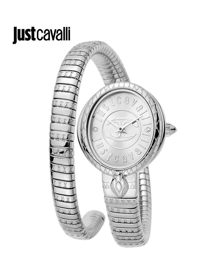 omg!!*** R7,900.00 ROBERO CAVALLI Women`s JUST CAVALLI Dante Viper Twist Silver Watch GENUINE