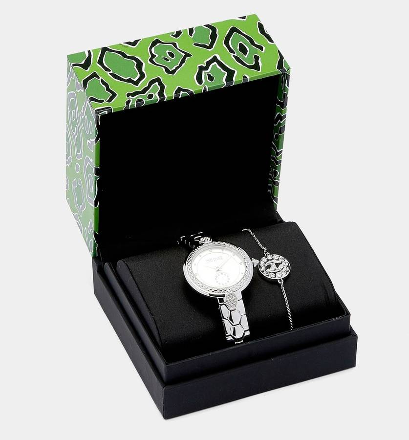 omg!!*** R7,000.00 ROBERO CAVALLI Women`s Amazonia Shield Steel Zirconia Gold Watch BRAND NEW