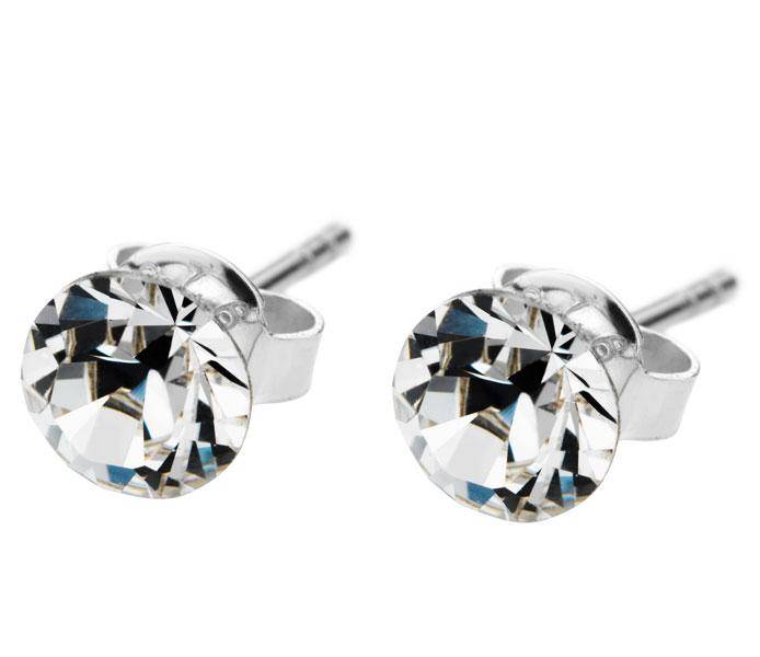 Retail: R1950.00 BRITISH JEWELLERS Solo White gold plated Earrings Made with Swarovski Elements®