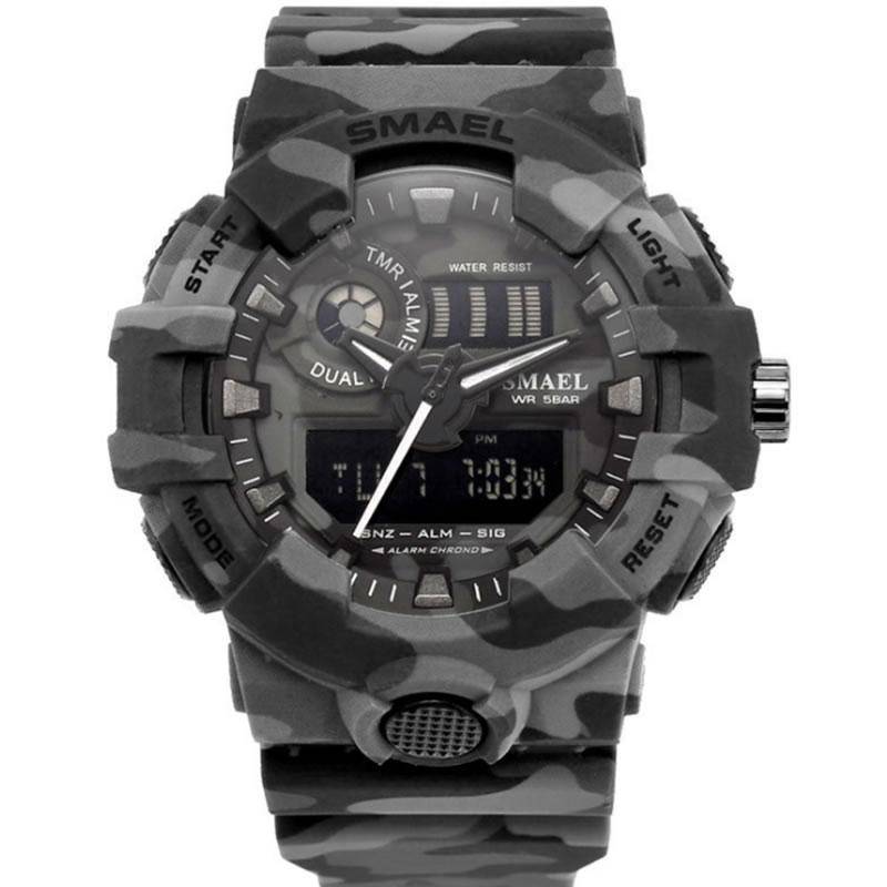 SMAEL Men`s Shock Proof GRAY Watch 5ATM WATER RESISTANT **BRAND NEW**