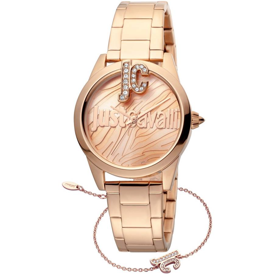 R30 courier!!*** R7,000.00 ROBERO CAVALLI Women`s JC Bling Diamante Zirconia Steel Rose Gold Watch