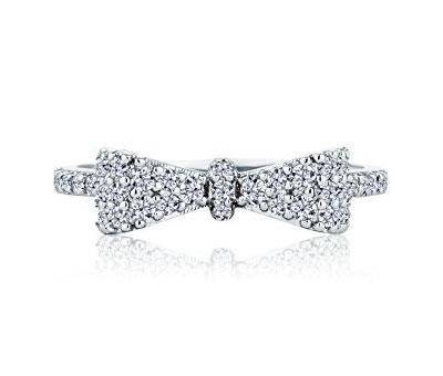 rrp: R1950** LONDON JEWELLERS Bow Ring White Gold pl M-7, Embellished with Crystals from Swarovski®