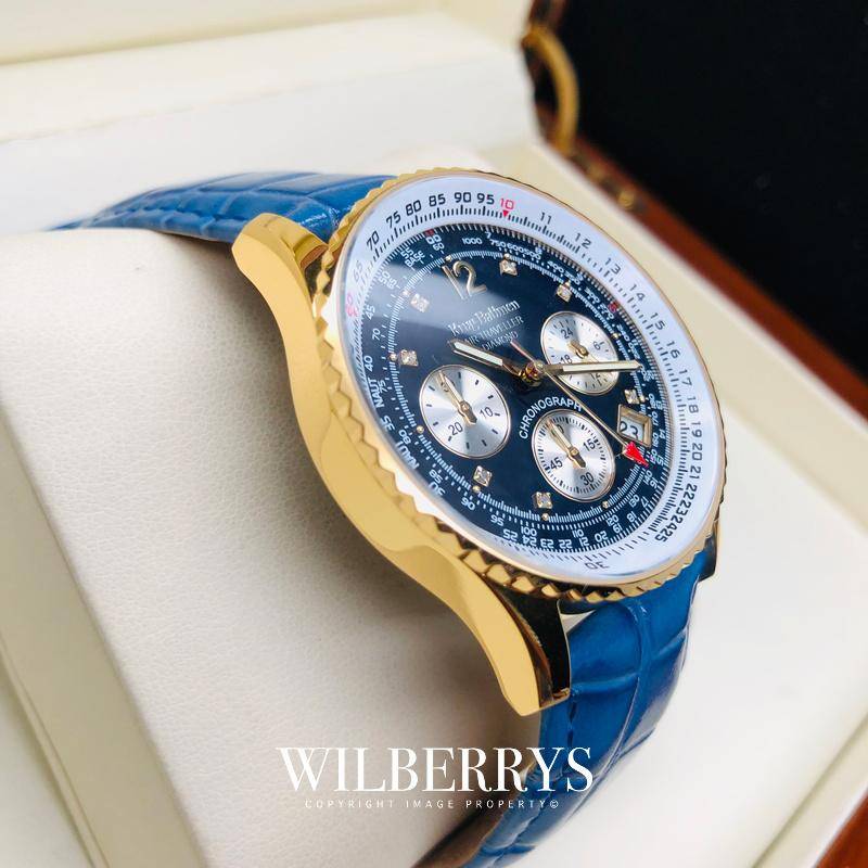 Retail: R10,000.00 Krug-Baumen Men`s Air Traveller 42mm Diamond BLU EDITION Watch  NEW