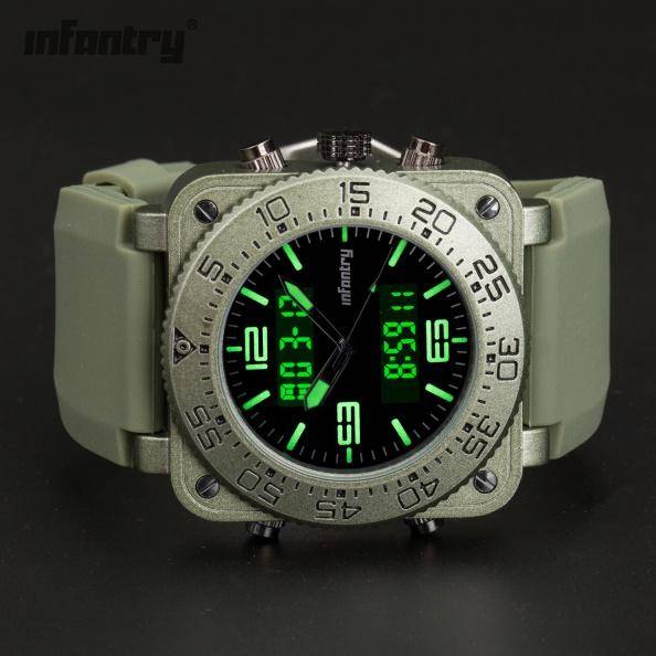 Retail: R3,999.00 INFANTRY MILITARY CO. Men`s Tank Camo 47mm BIG Dual Movement Watch NEW
