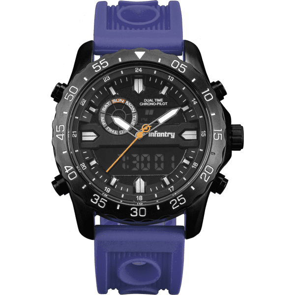 INFANTRY MILITARY CO.  Men`s Chrono Pilot Blue Watch Brand new BOXED, FULLY LOADED!