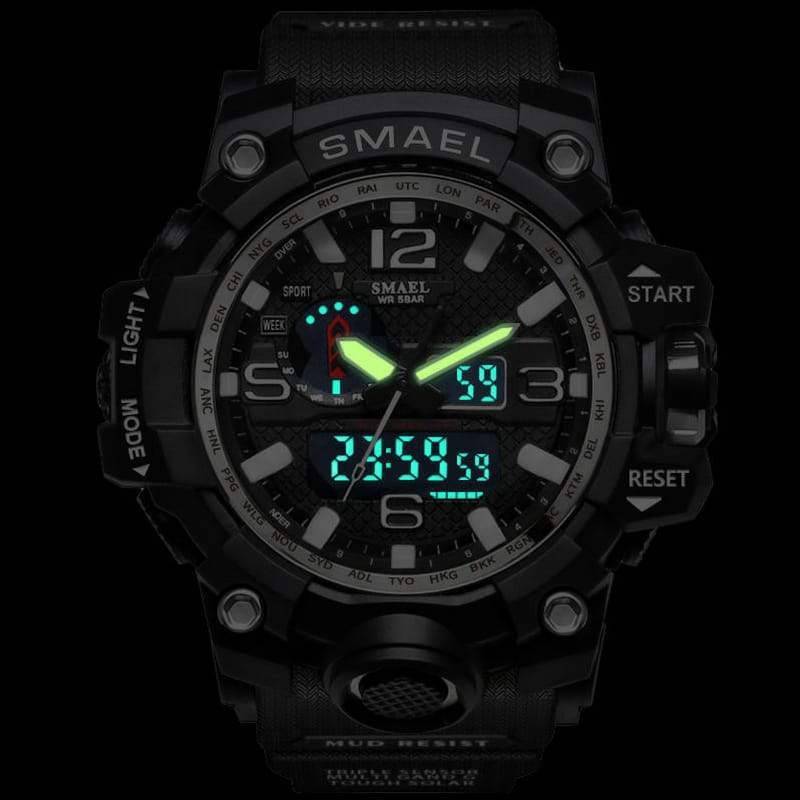SMAEL Men`s SHOCK PROOF Mens mixmaster 50mm Black / Green Green Watch WATER RESISTANT **BRAND NEW**
