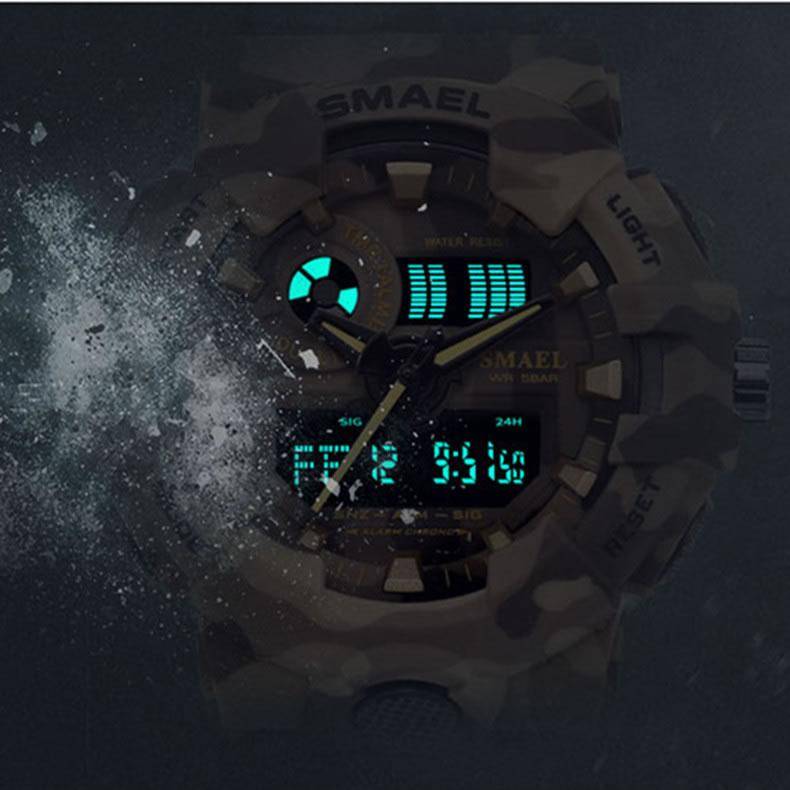SMAEL Men`s Shock Proof GRAY Watch 5ATM WATER RESISTANT **BRAND NEW**