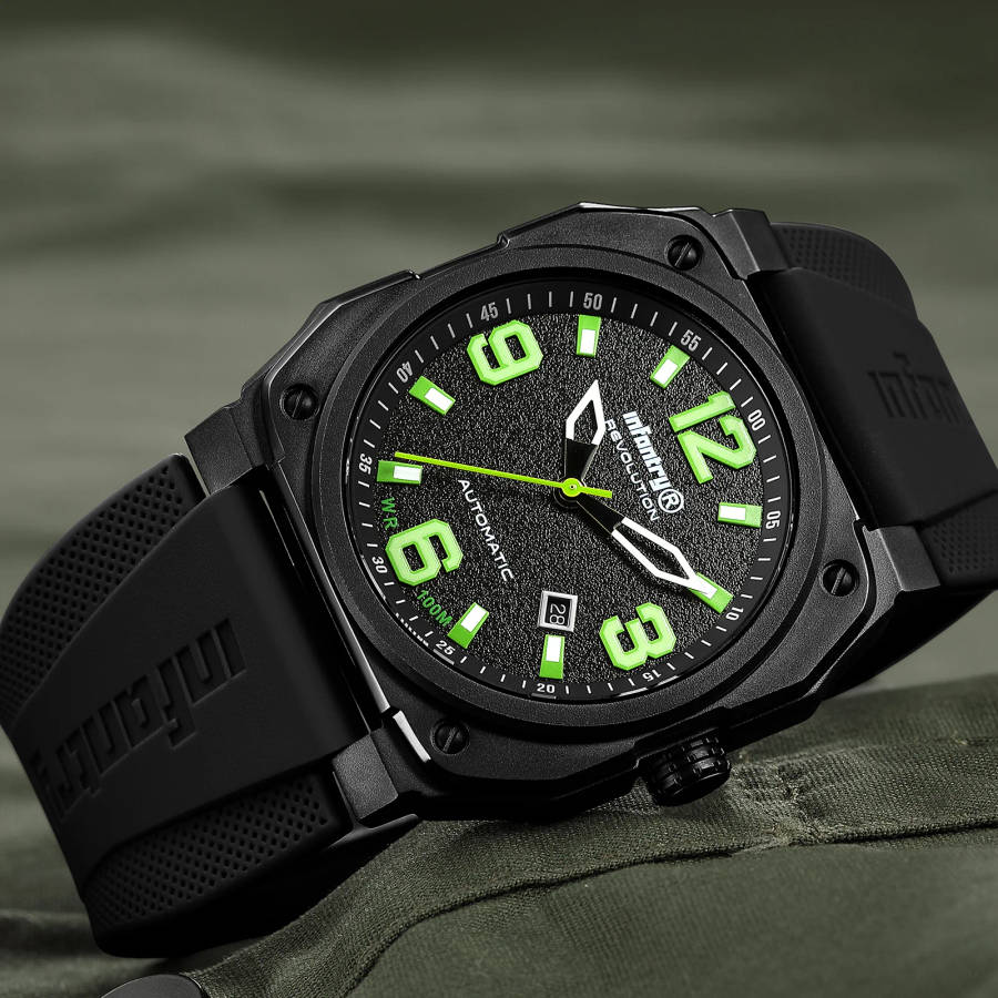INFANTRY MENS REVO AUTOMATIC GHOST LAMBO GREEN INR-X1-AT Watch