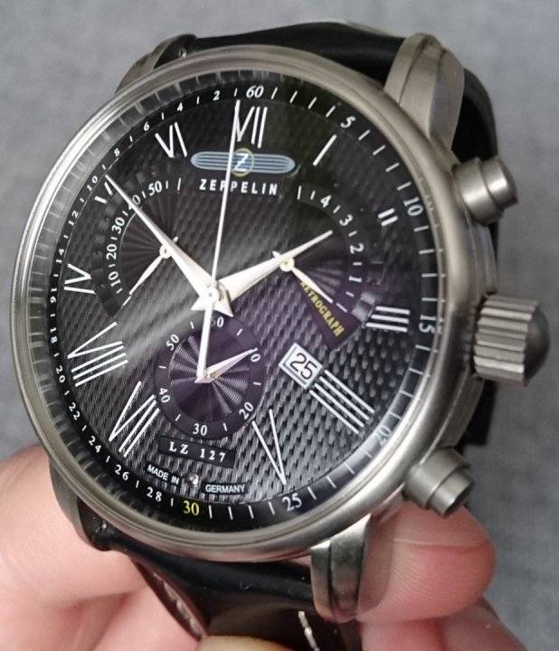 rare!! Retail: R8,000.00 ZEPPELIN Germany Transatlantic Swiss Chronograph Watch NEW