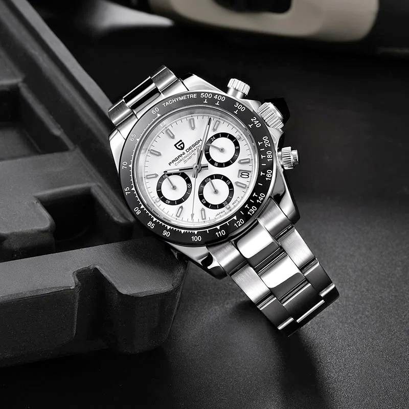 must L@@K!! Retail: R6,500.00 PAGANI DESIGN Daytona Two Tone Chronograph Men`s 100M Watch NEW!!