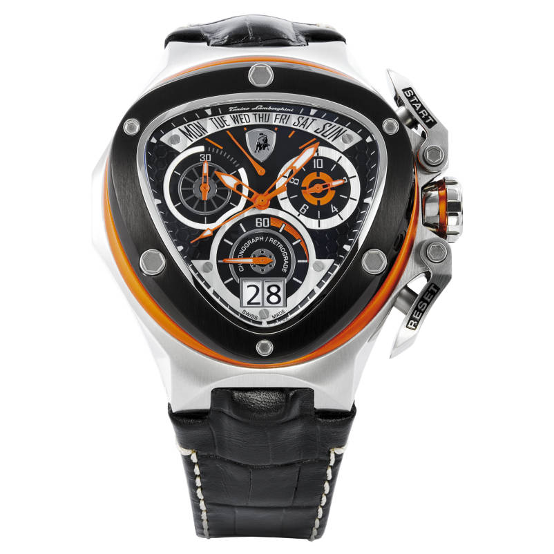**pure beast worth R37k Tonino Lamborghini Men`s ORANGE LEATHER Chronograph Watch NEW 100% GENUINE