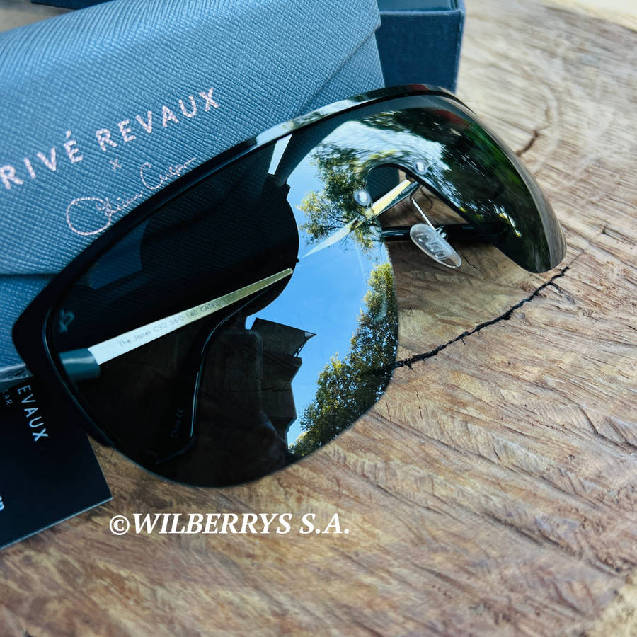 must see!! PRIVE REVAUX JANET x Olivia Culpo / Caviar Black Oversized Shield Sunglasses *GENUINE*