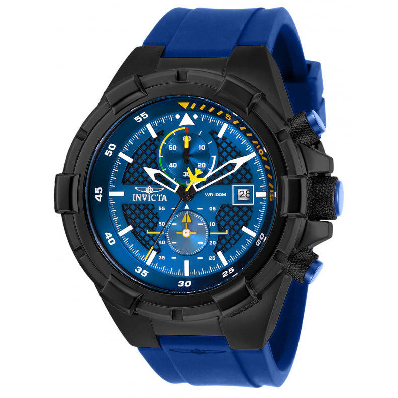 w@w! rrp R7,999.00 INVICTA Men`s Pilot Cockpit Chronograph 50mm Black/Powder Dark Blue Watch NEW