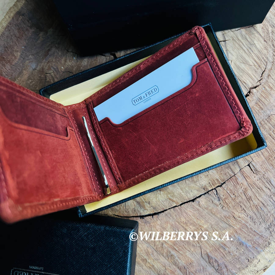 Retail: $129 / R2,199.00 TOM & FRED London® Tommy RUSTIC RED Genuine Leather Quick Access Wallet