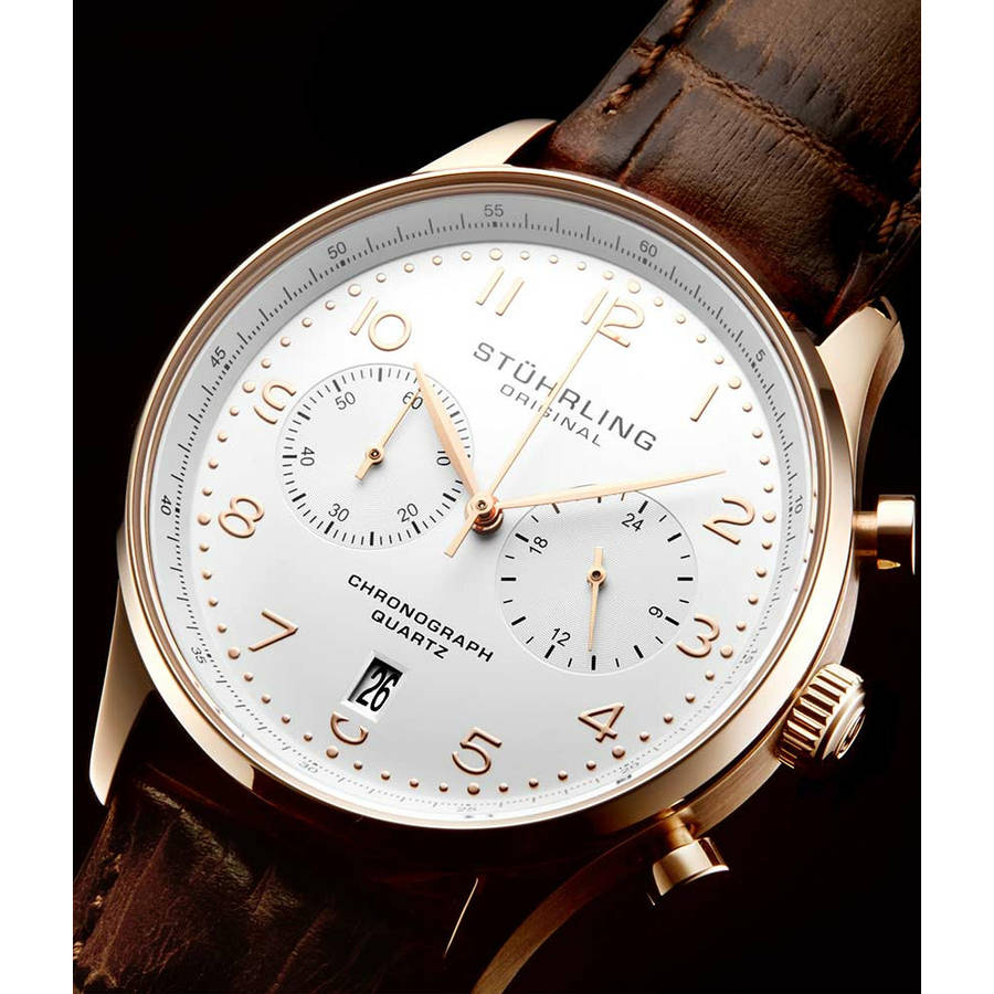 wow!! rrp R6,999.00 STUHRLING ORIGINAL® Men`s MONACCO GR Leather CHRONOGRAPH Watch NEW