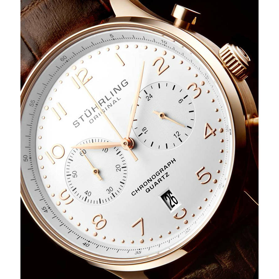 wow!! rrp R6,999.00 STUHRLING ORIGINAL® Men`s MONACCO GR Leather CHRONOGRAPH Watch NEW