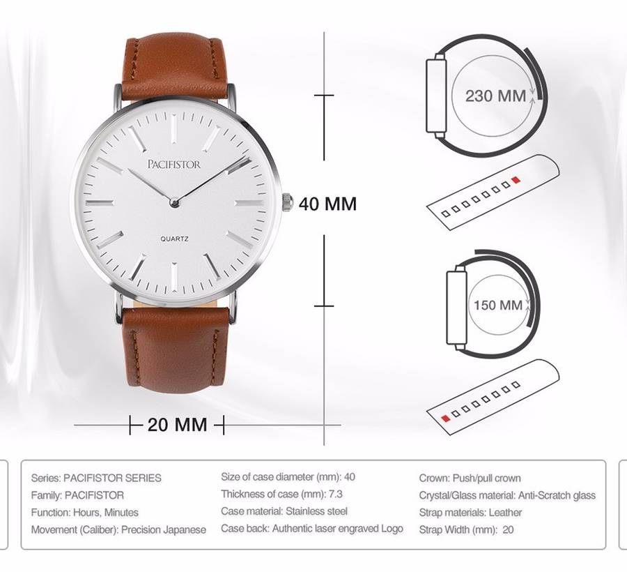 PACIFISTOR INFANTRY CO. Men`s LEATHER EGGSHELL WHITE TAN Watch Brand new BOXED, FULLY LOADED!