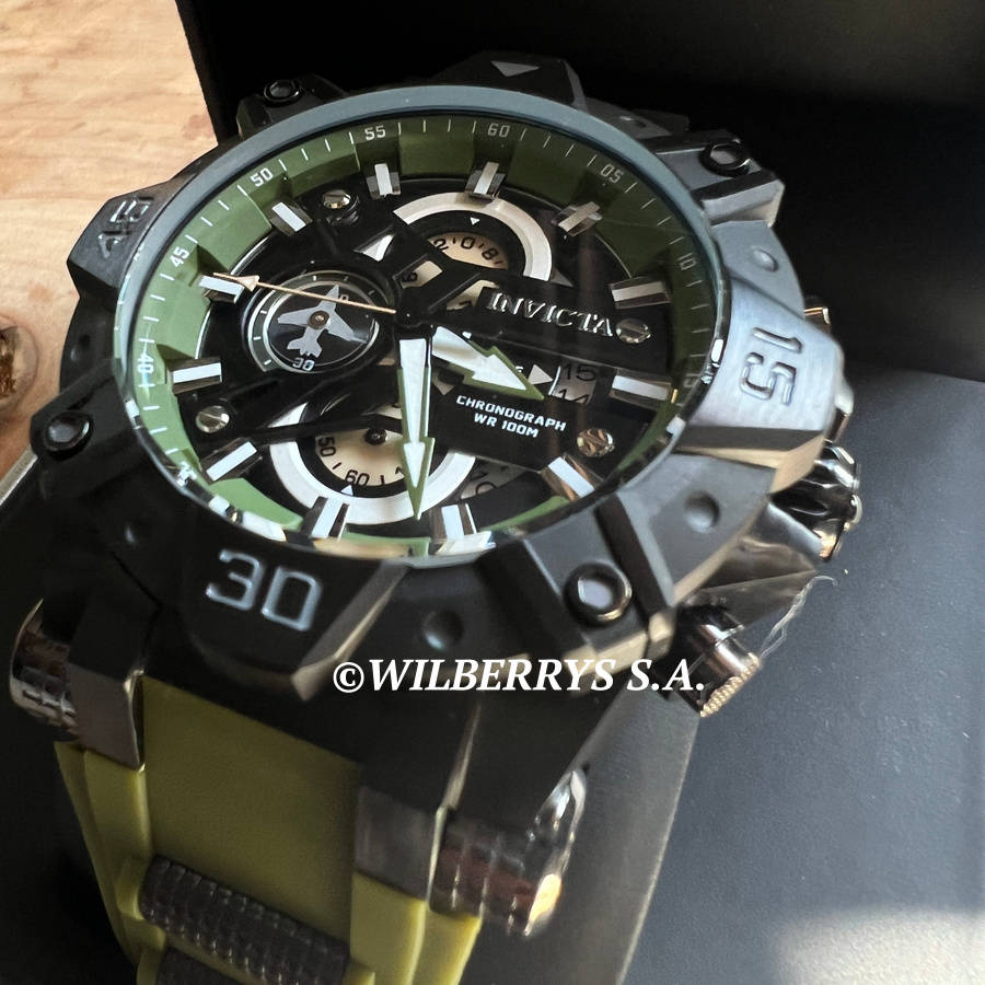 wow!! rrp R8,999.00 INVICTA Men`s Pilot DOOMSDAY II 52mm Army Green/Black Chronograph Watch NEW