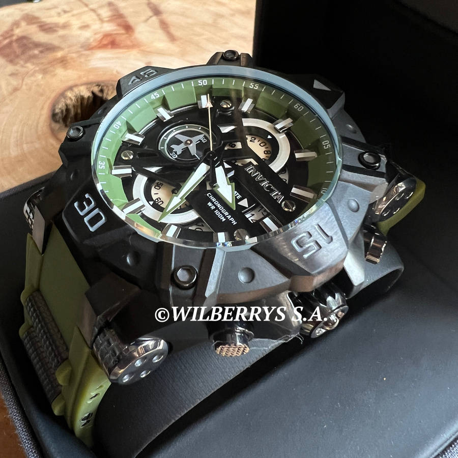 wow!! rrp R8,999.00 INVICTA Men`s Pilot DOOMSDAY II 52mm Army Green/Black Chronograph Watch NEW