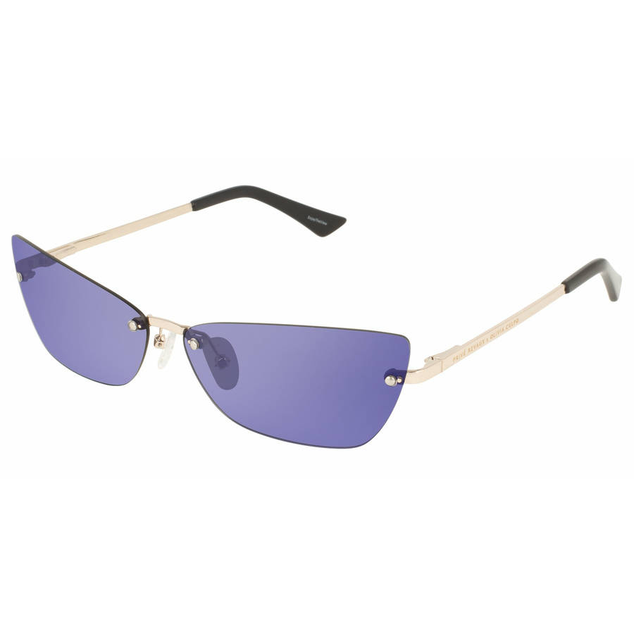 must see!! PRIVE REVAUX GOLDIE x Olivia Culpo / Champagne Gold Blue Sunglasses 100% genuine