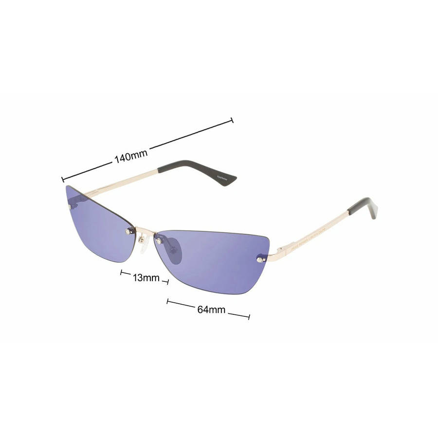 must see!! PRIVE REVAUX GOLDIE x Olivia Culpo / Champagne Gold Blue Sunglasses 100% genuine