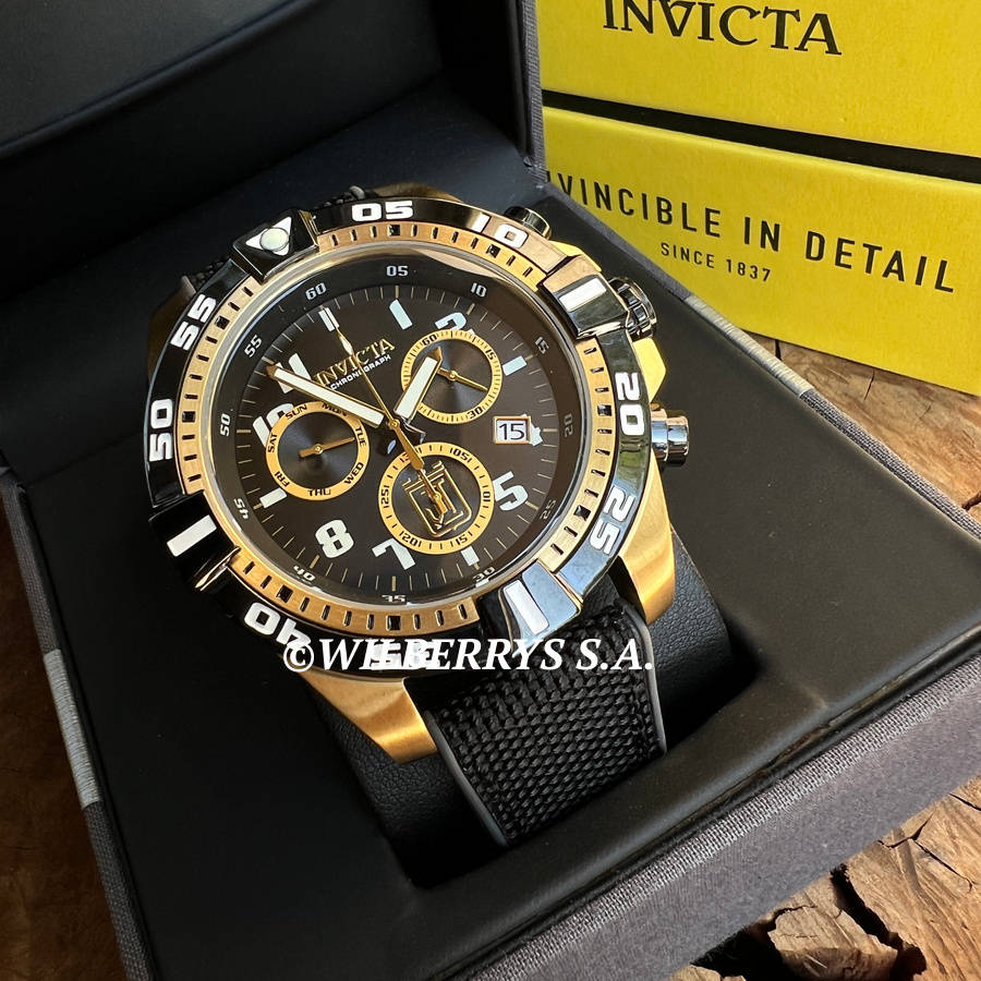 L@@K!! rrp: R11,999 INVICTA Men`s Jason Taylor GRIDIRON JT 51mm Gold/Nylon Strap Chronograph Watch