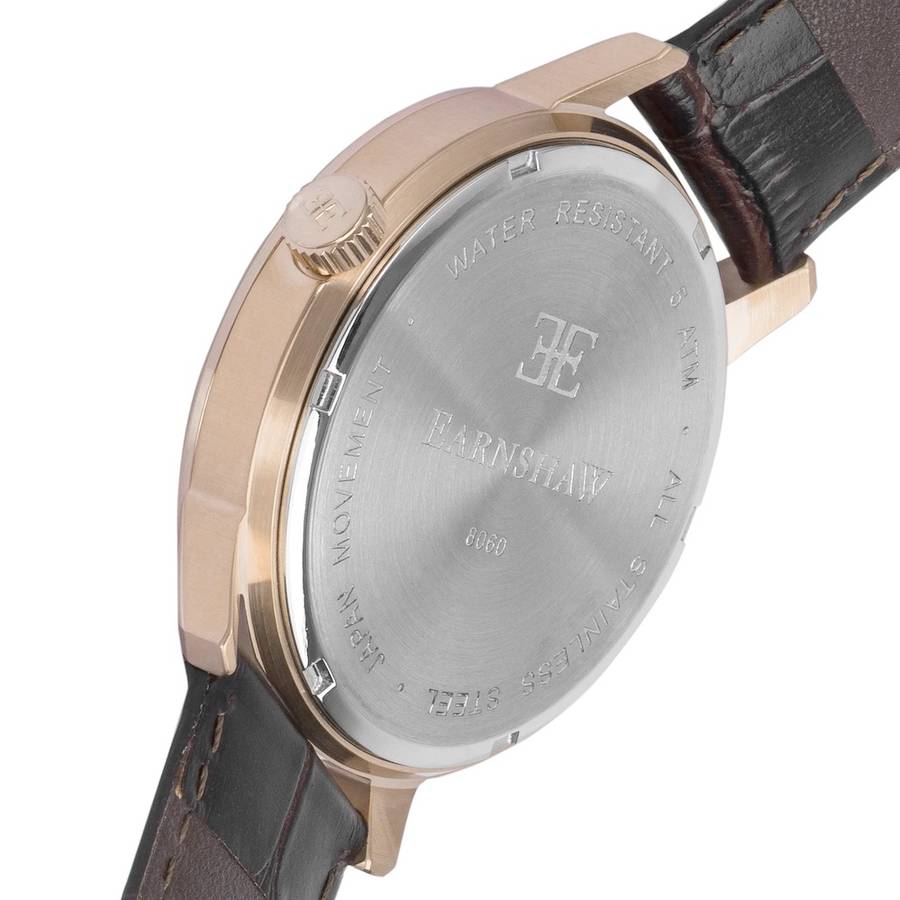 ***must see*** rrp: R6,500.00 THOMAS EARNSHAW Men`s DOUBLE RETROGRADE  COGNAC SWEEP SEC WATCH NEW
