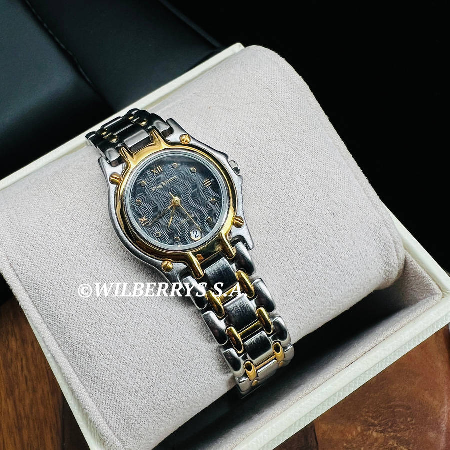 NEW RRP R8600.00 Krug Baumen Women`s Marquis 18ct Gold Plated Waved Dial Watch NEW