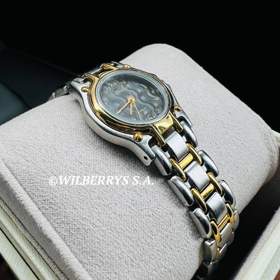 NEW RRP R8600.00 Krug Baumen Women`s Marquis 18ct Gold Plated Waved Dial Watch NEW
