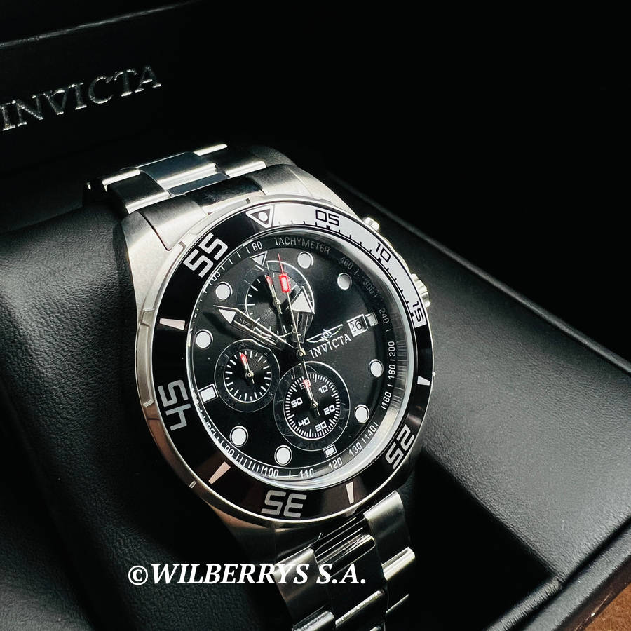 R30 courier!! look!! rrp R6,999.00 INVICTA Men`s Silver / Black Classic Tachy Steel Watch BRAND NEW