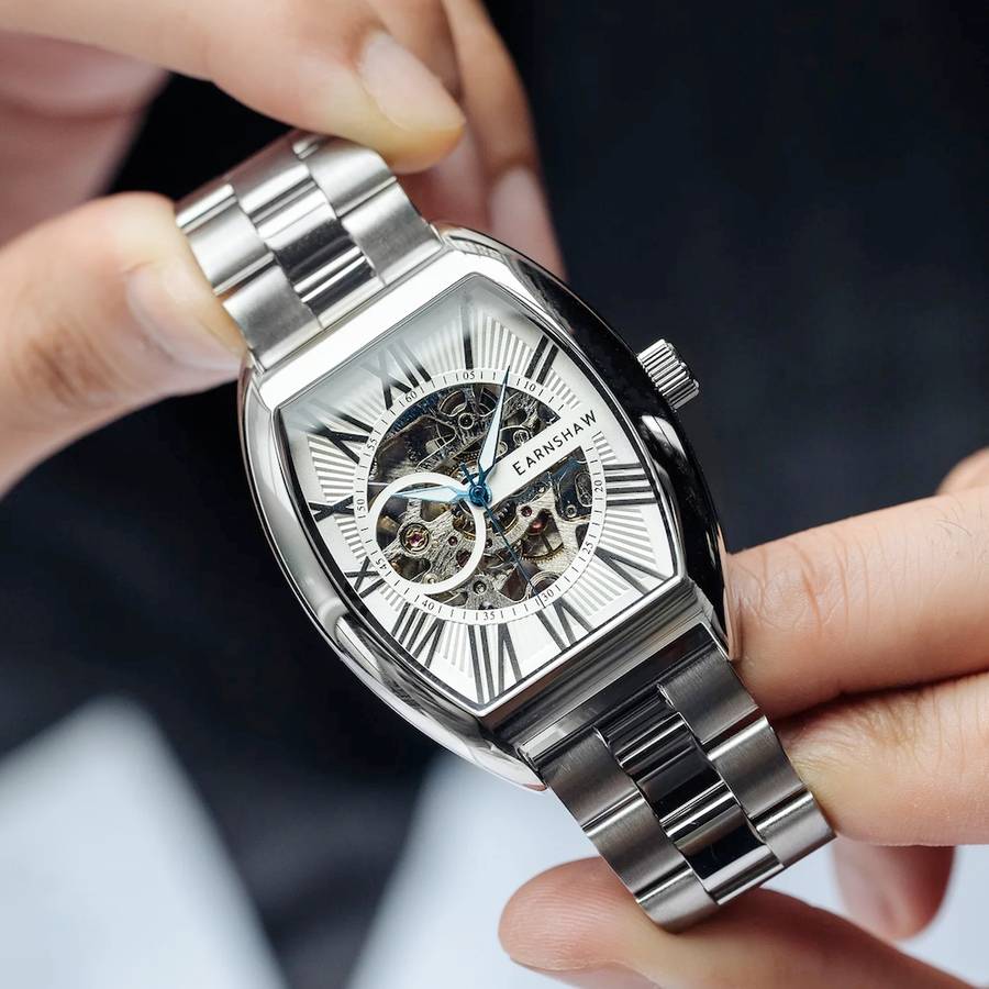 LOOK!! rip: R8,200.00 THOMAS EARNSHAW BEAUCHAMP SKELETON TONNEUX AUTOMATIC Black Knight Watch