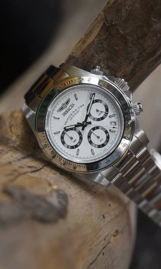 absolute gem!! INVICTA Mens Professional Daytona SILVER / WHITE OYSTER EDITION Chrono Watch NEW