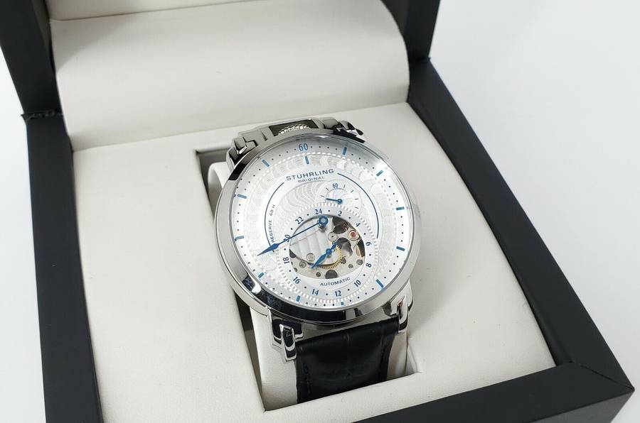 wow retails@ R13,999.00 STUHRLING ORIGINAL® Men`s SAVOY AUTOMATIC Reserve Leather Watch NEW