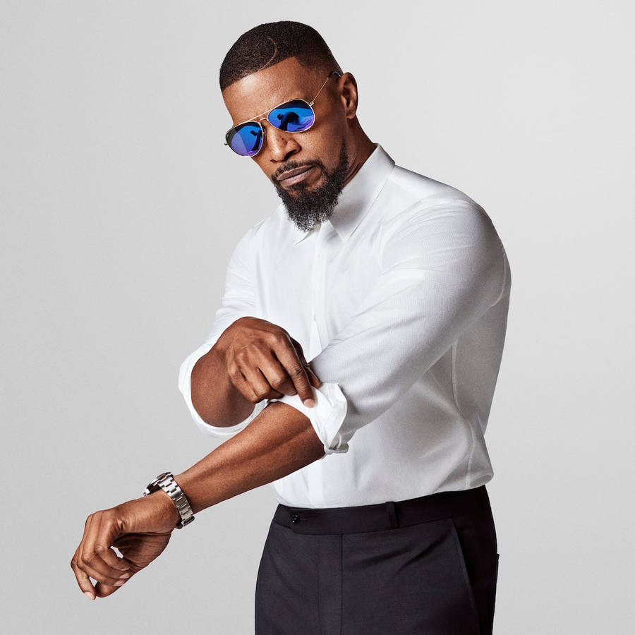 PRIVE REVAUX Mens JAMIE FOXX COMMANDO MIRROR / Gold Champagne / Polarized Sunglasses