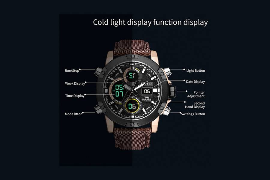 SMAEL Mens SHOCK PROOF EXPEDITION DUAL TIME Black Watch WATER RESISTANT **BRAND NEW**