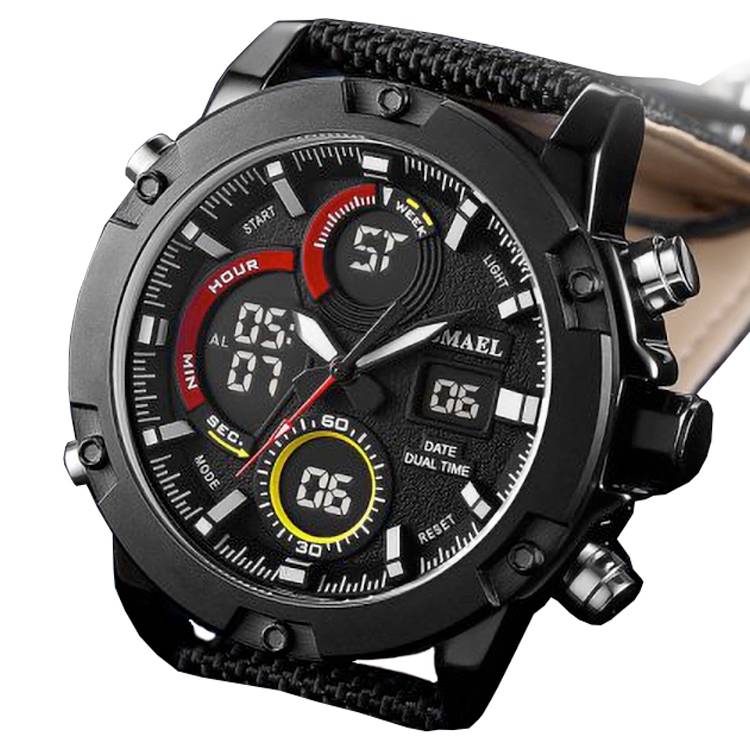 SMAEL Mens SHOCK PROOF EXPEDITION DUAL TIME Black Watch WATER RESISTANT **BRAND NEW**