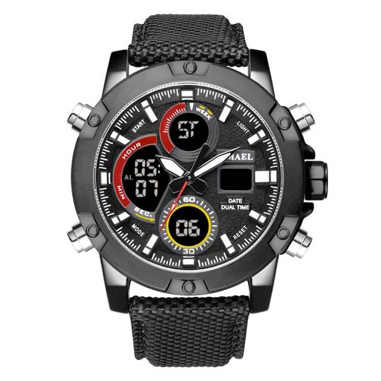SMAEL Mens SHOCK PROOF EXPEDITION DUAL TIME Black Watch WATER RESISTANT **BRAND NEW**