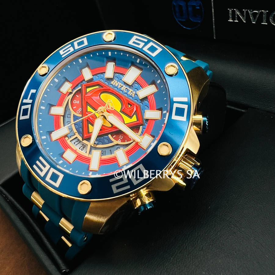 must SEE!! rrp: R9,999.00 INVICTA Mens DC Superman 18k plated Man of Steel 1/4000 18k Chrono Watch