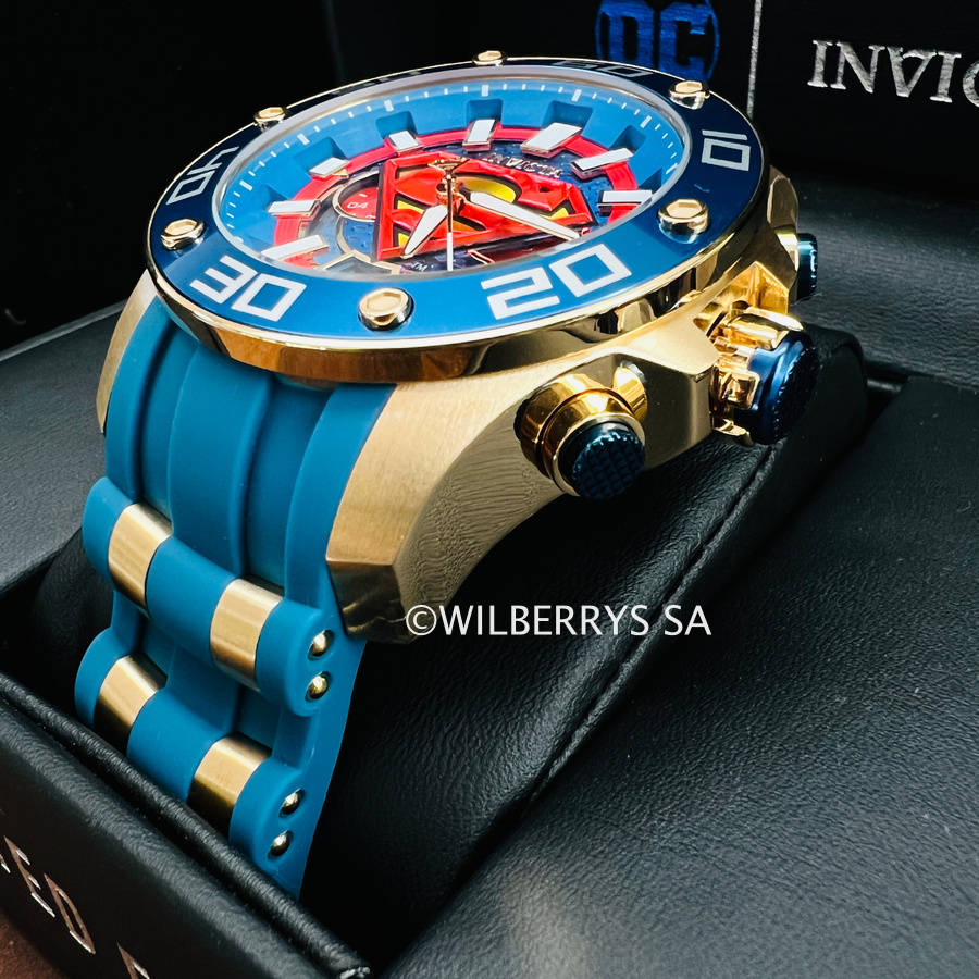must SEE!! rrp: R9,999.00 INVICTA Mens DC Superman 18k plated Man of Steel 1/4000 18k Chrono Watch