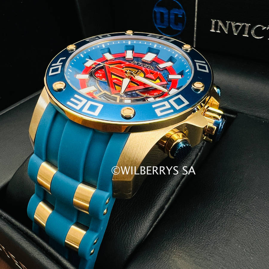 must SEE!! rrp: R9,999.00 INVICTA Mens DC Superman 18k plated Man of Steel 1/4000 18k Chrono Watch