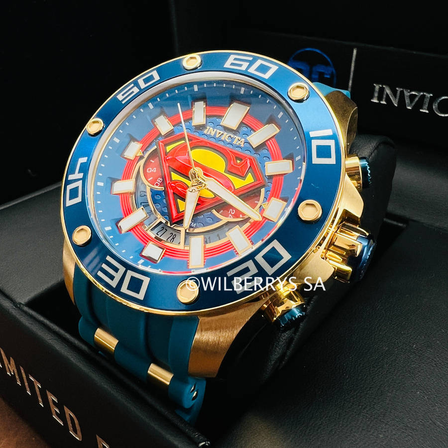 must SEE!! rrp: R9,999.00 INVICTA Mens DC Superman 18k plated Man of Steel 1/4000 18k Chrono Watch