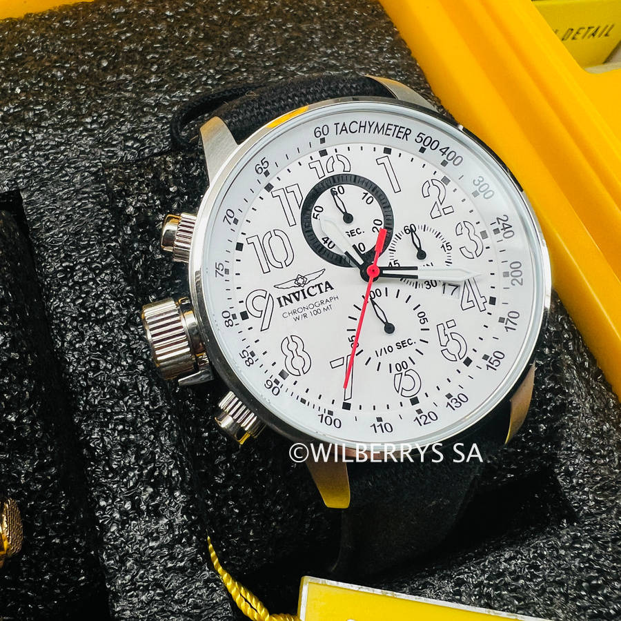 **8.9/10 condition** rrp: R8,900.00 INVICTA Men`s RUSSIAN LEFTY TACH CANVAS STARP CHRONOGRAPH WATCH