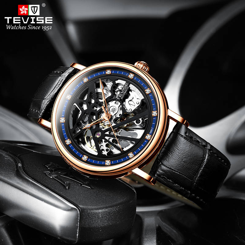 Retail: R2,199.00 TEVISE ® Men`s Amistad II ENGINE Automatic Black Edition Watch BRAND NEW